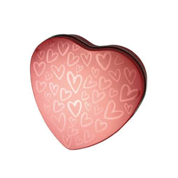 Onze bestsellers: Herzdose rot, Stülpdeckeldose aus Weißblech in Herzform.